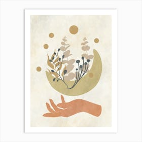 Hand Holding A Flower 1 Art Print