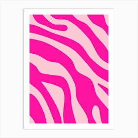 Hot Pink Retro Lines Art Print