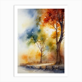 Watercolor Of Trees 8 Art Print