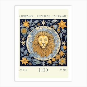 Leo William Morris Zodiac Astral Sign Art Print