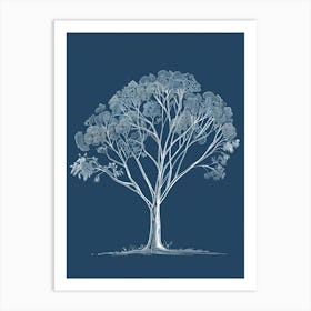 Eucalyptus Tree Minimalistic Drawing 4 Art Print