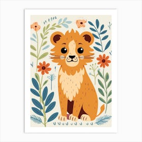 Baby Animal Illustration  Lion 1 Art Print