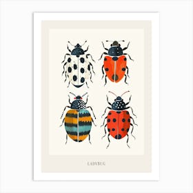 Colourful Insect Illustration Ladybug 25 Poster Art Print