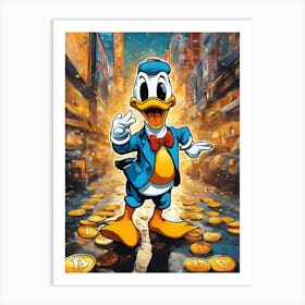 Donald Duck Bitcoin Art Print