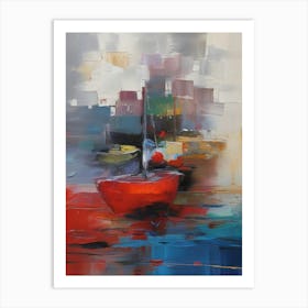 Red Boat Art Print