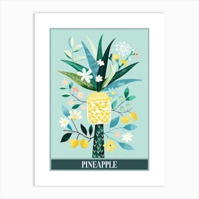 Pineapple Tree Illustration Flat 3 Poster Art Print