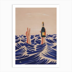 Champagne In The Ocean Art Print