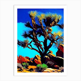 Joshua Tree In Rocky Landscape Nat Viga Style  (4) Art Print
