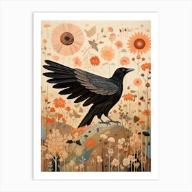 Crow 2 Detailed Bird Painting Art Print