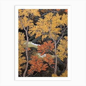 Black Willow 1 Vintage Autumn Tree Print  Art Print