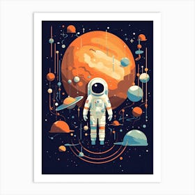 Spacewalker's Reverie: Astronaut's Escape Art Print