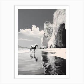 A Horse Oil Painting In Navagio Beach, Greece, Portrait 4 Art Print