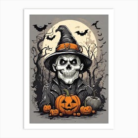 Halloween Skeleton 1 Art Print