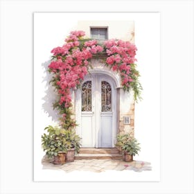 Antibes, France   Mediterranean Doors Watercolour Painting 4 Art Print