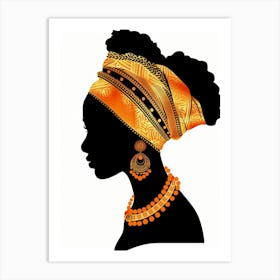 Silhouette Of African Woman 32 Art Print