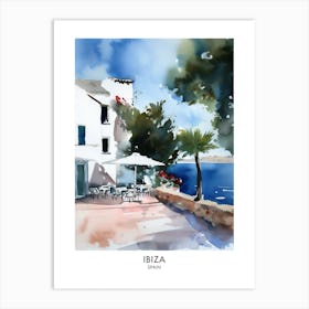 Ibiza Spain Watercolour Travel Poster 2 Art Print