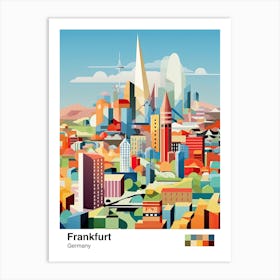Frankfurt, Germany, Geometric Illustration 2 Poster Art Print