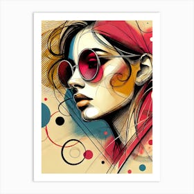 Girl With Sunglasses Art Print