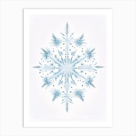 Symmetry, Snowflakes, Pencil Illustration 1 Art Print