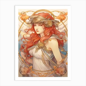 Athena Art Nouveau 3 Art Print