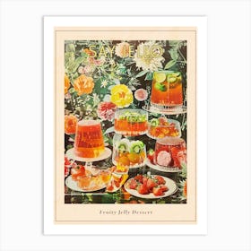 Fruity Jelly Dessert Retro Collage Poster Art Print