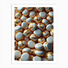 Gold And White Candy 1 Art Print