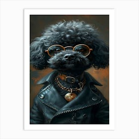 Poodle in Black Art Print