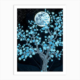 Blue Moon Tree Art Print