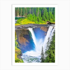 The Lower Falls Of The Lewis River, United States Majestic, Beautiful & Classic (2) Art Print