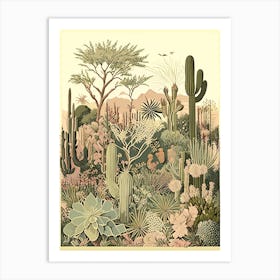Huntington Desert Garden, Usa Vintage Botanical Art Print