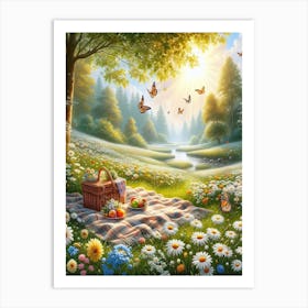 Picnic In The Garden Art Print