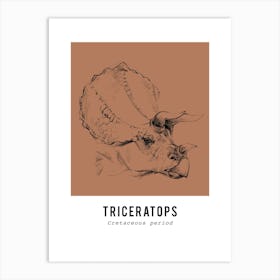 Triceratops Drawing, Dinosaur Boys Room Decor Art Print
