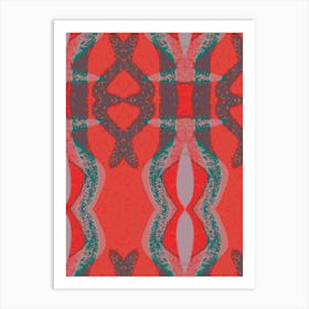 Abstract Red Fabric Art Print