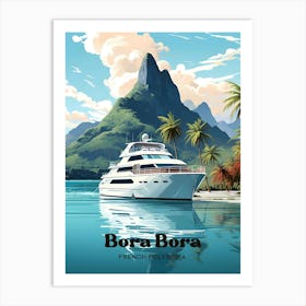 Bora Bora French Polynesia Island Travel Art Illustration Art Print