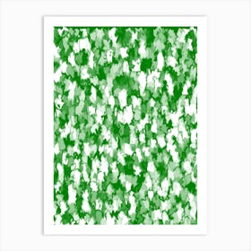 Green And White Polka Dots Art Print