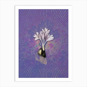 Vintage Autumn Crocus Botanical Illustration on Veri Peri n.0167 Art Print