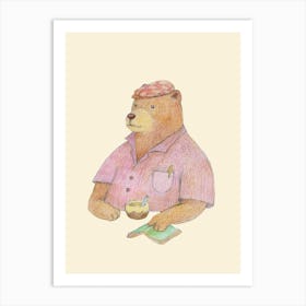 Bear and Honey cocktail Art Print