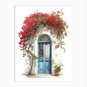 Tel Aviv, Israel   Mediterranean Doors Watercolour Painting 1 Art Print