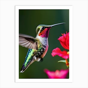 Male Ruby Throated Hummingbird-Reimagined 18 Art Print