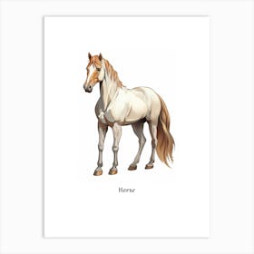 Horse Kids Animal Poster Art Print