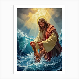 Jesus Saves Ai Art Print