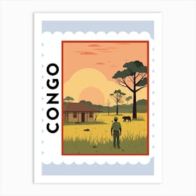 Congo Travel Stamp Poster Art Print