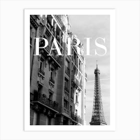 Paris Travel Poster Black and White - Eiffel Tower_2365342 Art Print