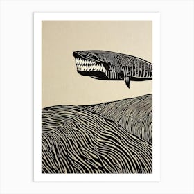 Basking Shark II Linocut Art Print