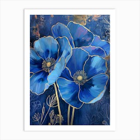 Blue Poppies 25 Art Print