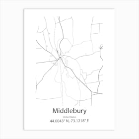 Middlebury,United States Minimalist Map Poster