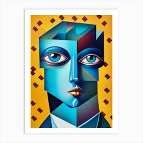 Cubist Abstract Face Art Print