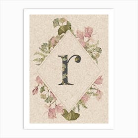 Floral Monogram R Art Print