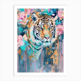 Tiger With Flowers 6 Art Print