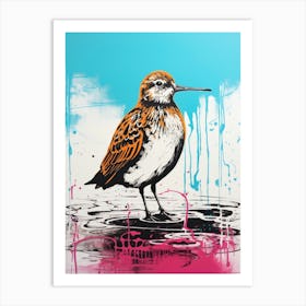 Andy Warhol Style Bird Dunlin 2 Art Print